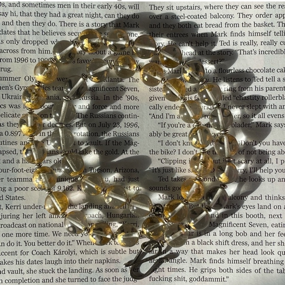 Pools Of Light Antique Quartz
Beaded Necklace Dipped In Gold